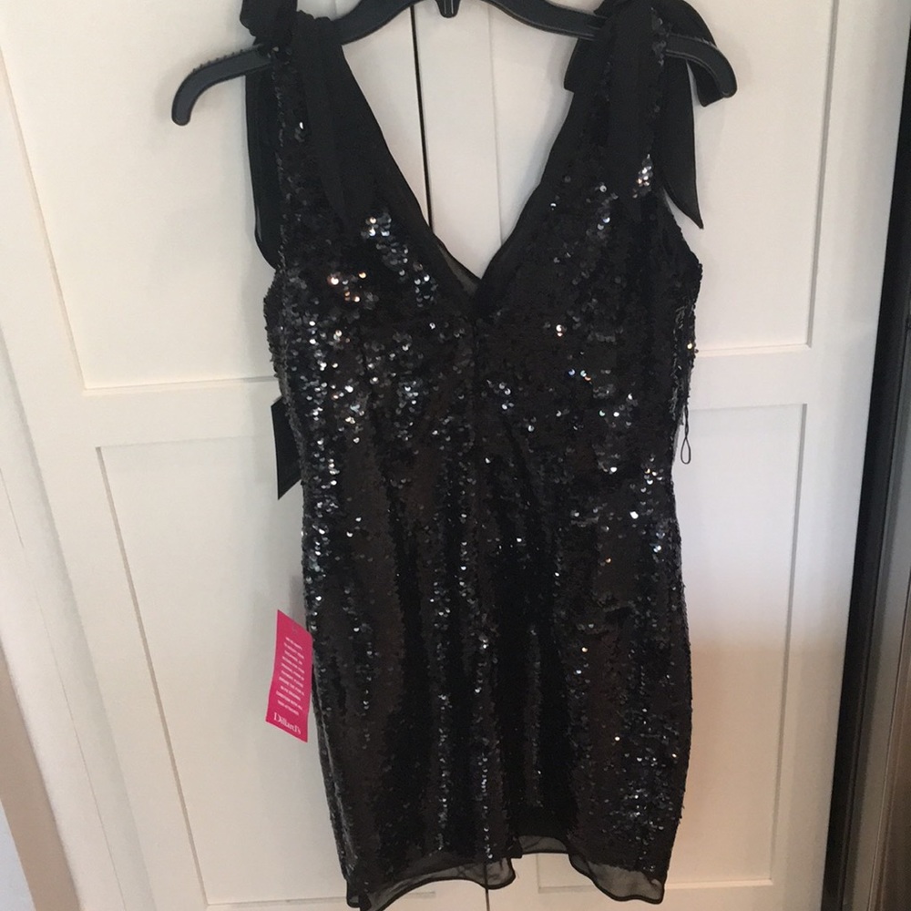 AIDAN MATTOX black sequin dress HOLIDAY PARTY!!!!! - Picture 8 of 8